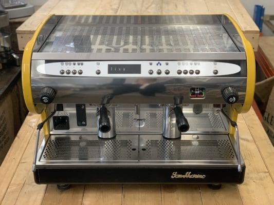 San Marino Lisa R - 2 Group Commercial Espresso Machine - Yellow