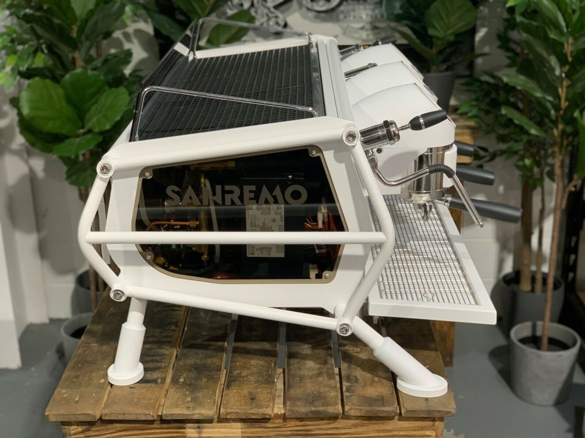 San Remo Cafe Racer Naked - 3 Group Commercial Espresso Machine - White