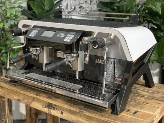 San Remo F18 White - 2 Group Commercial Espresso Machine - Black