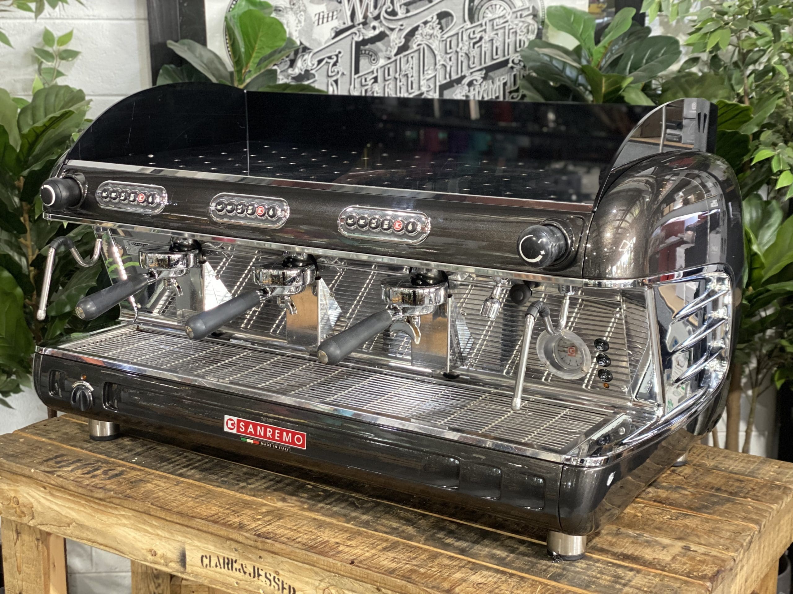 San Remo Verona High Cup Metallic - 3 Group Commercial Espresso Machine - Grey