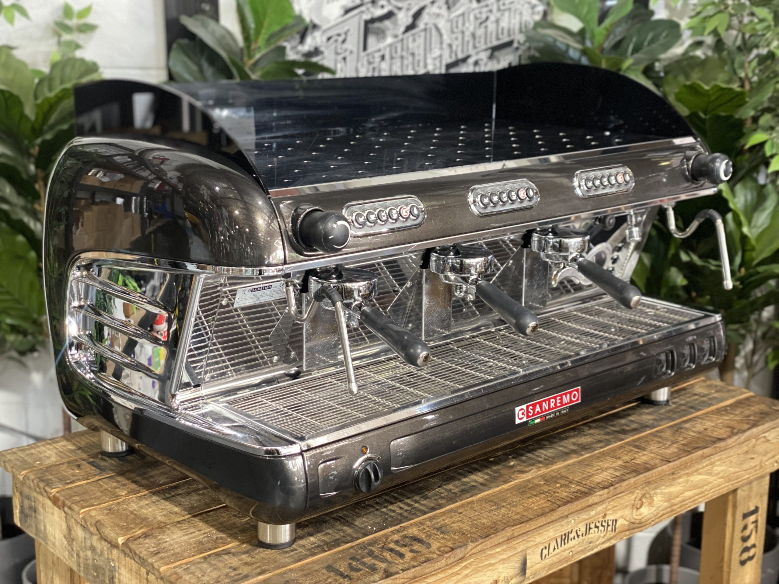 San Remo Verona High Cup Metallic - 3 Group Commercial Espresso Machine - Grey