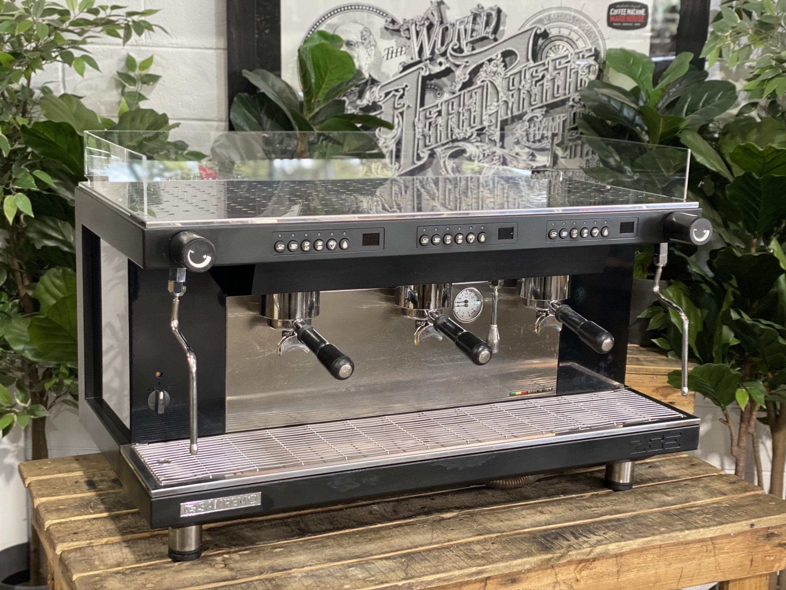 San Remo Zoe Competition High Cup - 3 Group Commercial Espresso Machine - Black