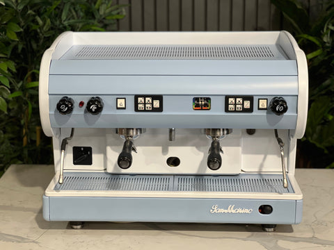 San Marino Lisa Blue - 2 Group Commercial Espresso Machine - White