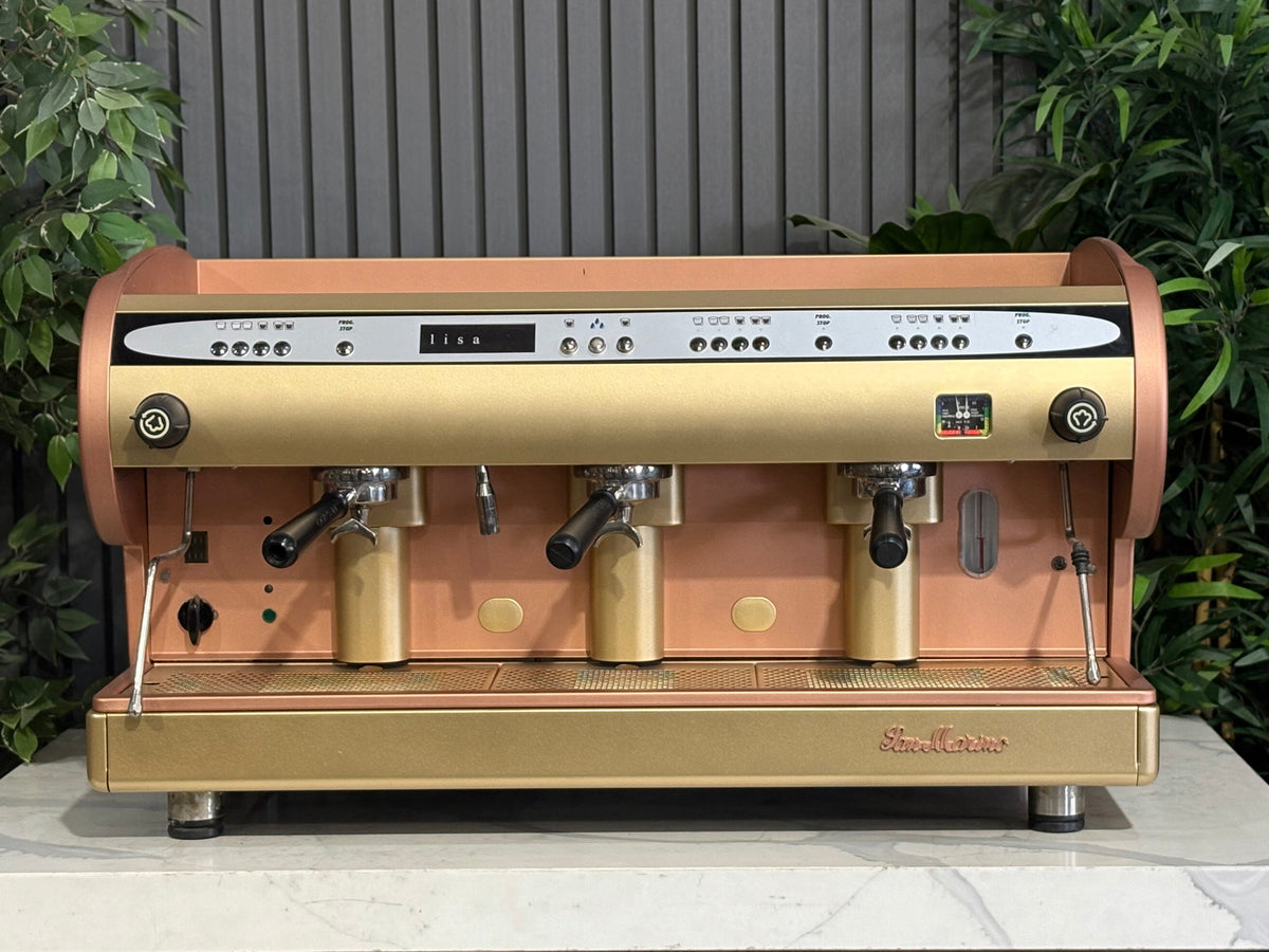 San Marino Lisa R - - 3 Group Commercial Espresso Machine - Commercial - Bronze & Gold