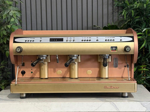 San Marino Lisa R - - 3 Group Commercial Espresso Machine - Commercial - Bronze & Gold