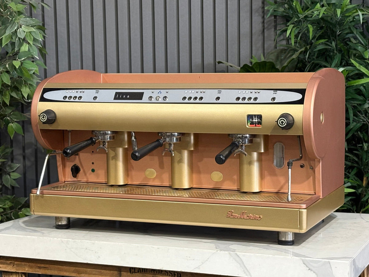 San Marino Lisa R - - 3 Group Commercial Espresso Machine - Commercial - Bronze & Gold