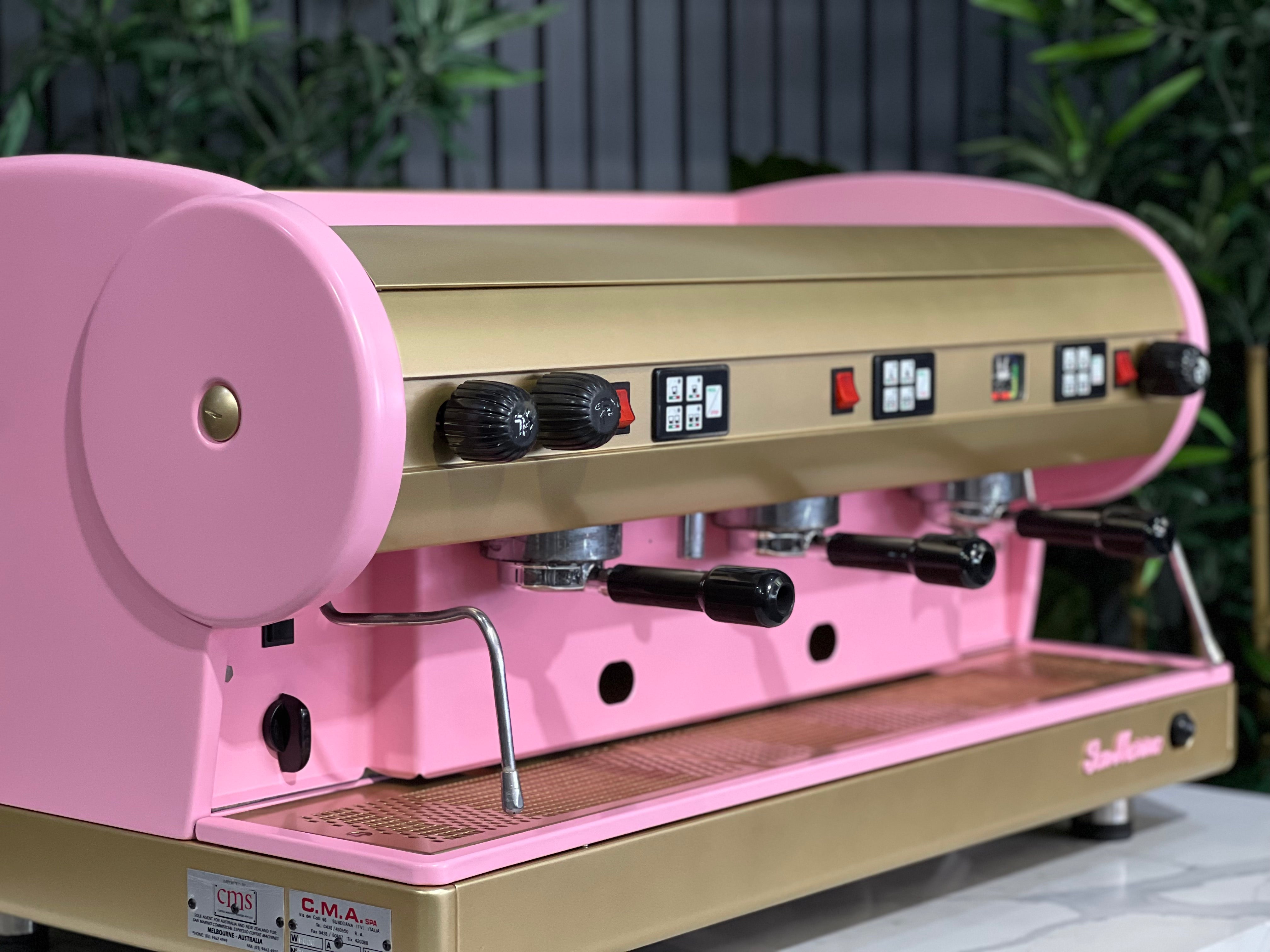 San Marino Lisa Pink - 3 Group Commercial Espresso Machine - Gold