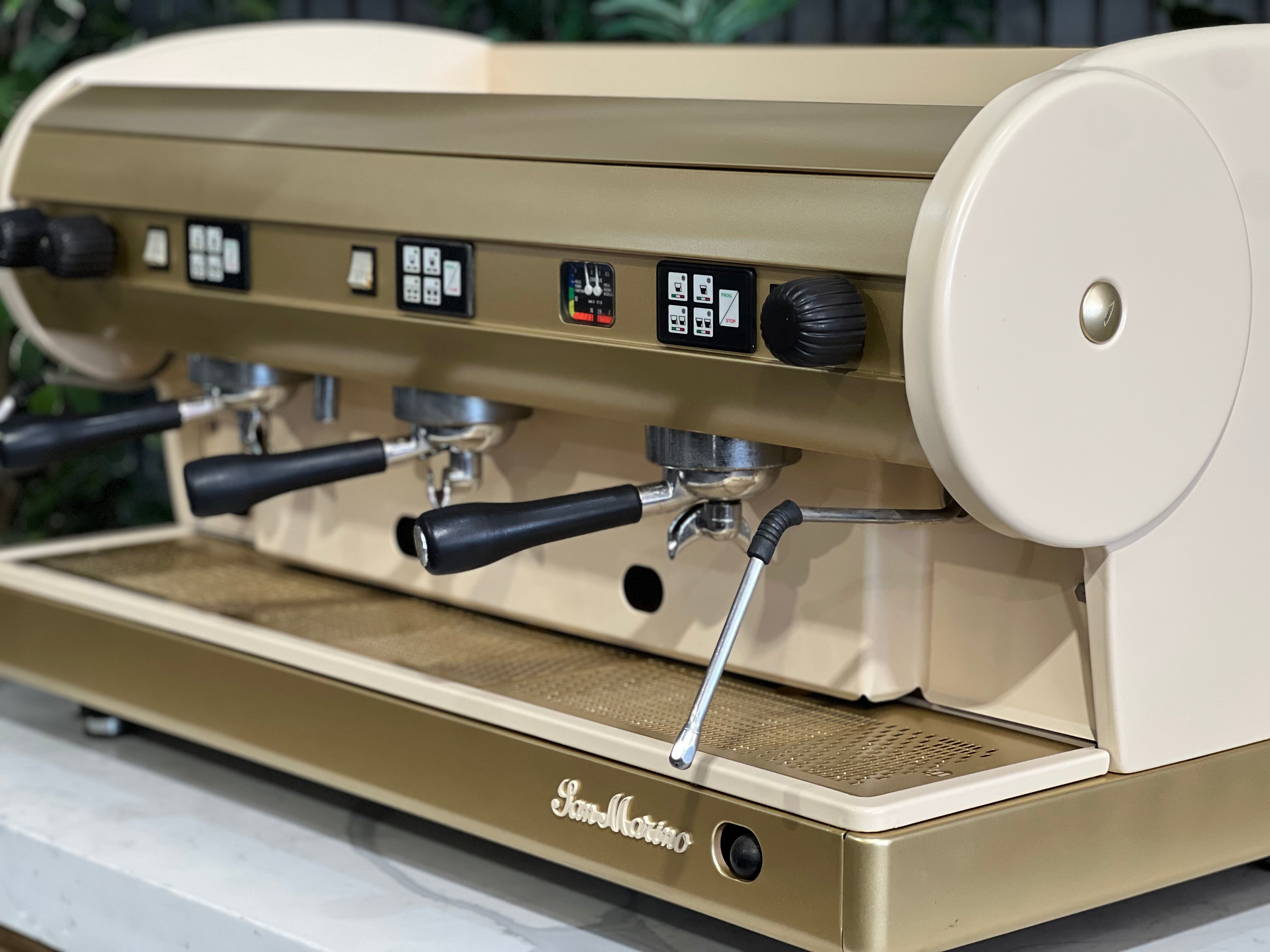 San Marino Lisa Cream - 3 Group Commercial Espresso Machine - Gold