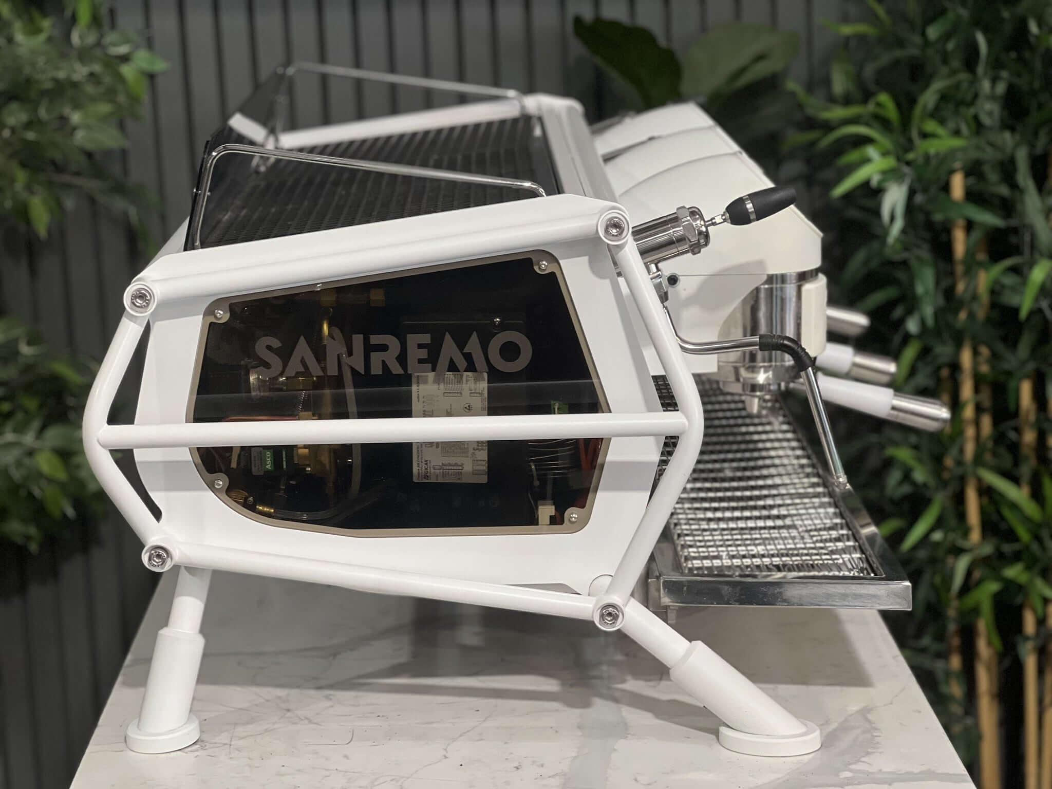 San Remo Cafe Racer Naked - 3 Group Commercial Espresso Machine - White