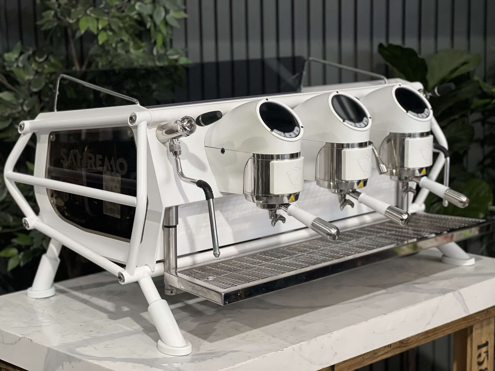 San Remo Cafe Racer Naked - 3 Group Commercial Espresso Machine - White