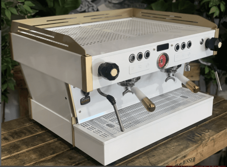 La Marzocco Linea PB White - 2 Group Commercial Espresso Machine - Gold