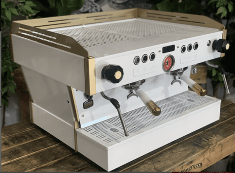 La Marzocco Linea PB White - 2 Group Commercial Espresso Machine - Gold