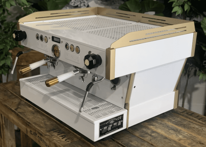 La Marzocco Linea PB White - 2 Group Commercial Espresso Machine - Gold