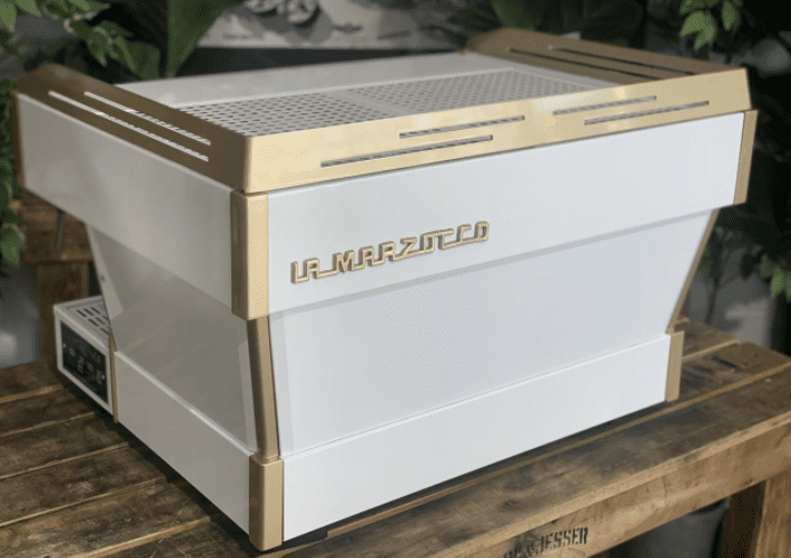 La Marzocco Linea PB White - 2 Group Commercial Espresso Machine - Gold