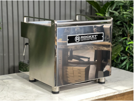 Rocket Boxer Alto Timer - 1 Group Commercial Espresso Machine - Stainless