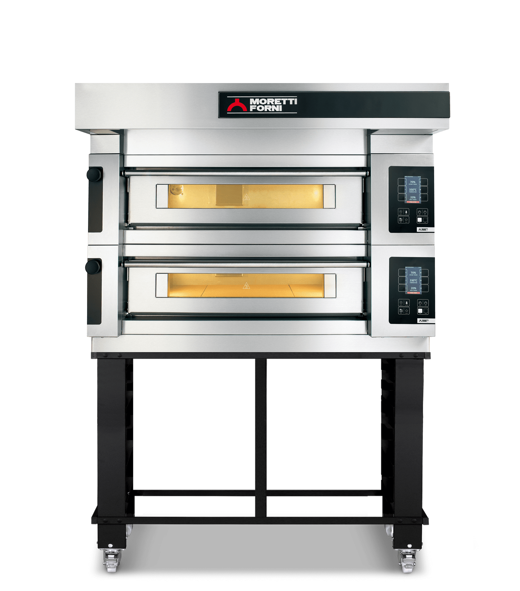 Moretti Forni serieS Double Deck Bakery Oven on Stand - 12 x 60x40cm Tray - COMP S125E/2A/S