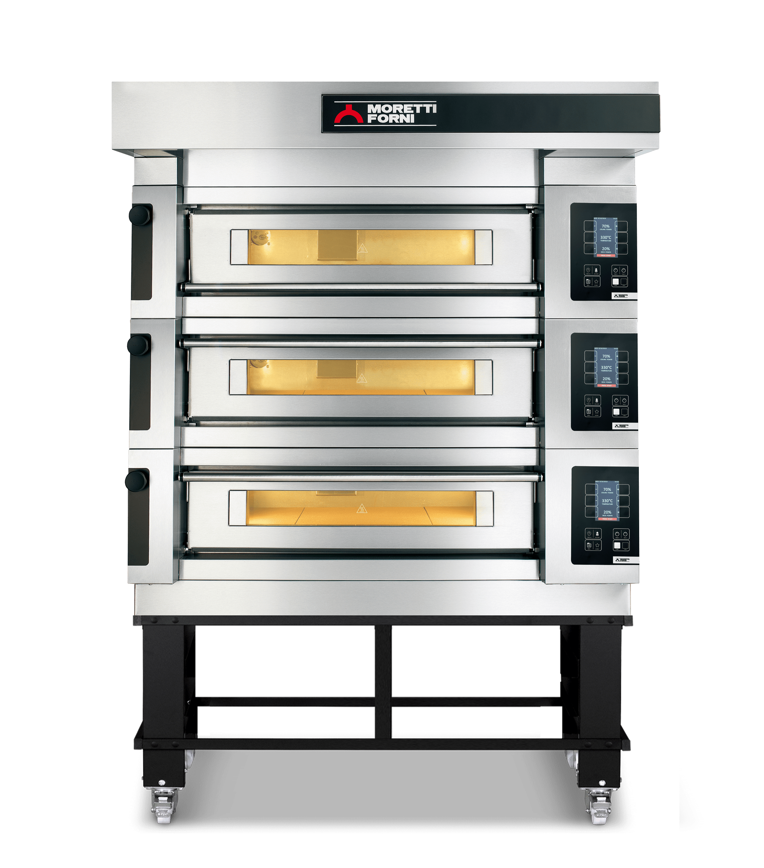 Moretti Forni serieS Triple Deck Oven on Stand - 20 x 35cm Pizza - COMP S125E/3/S