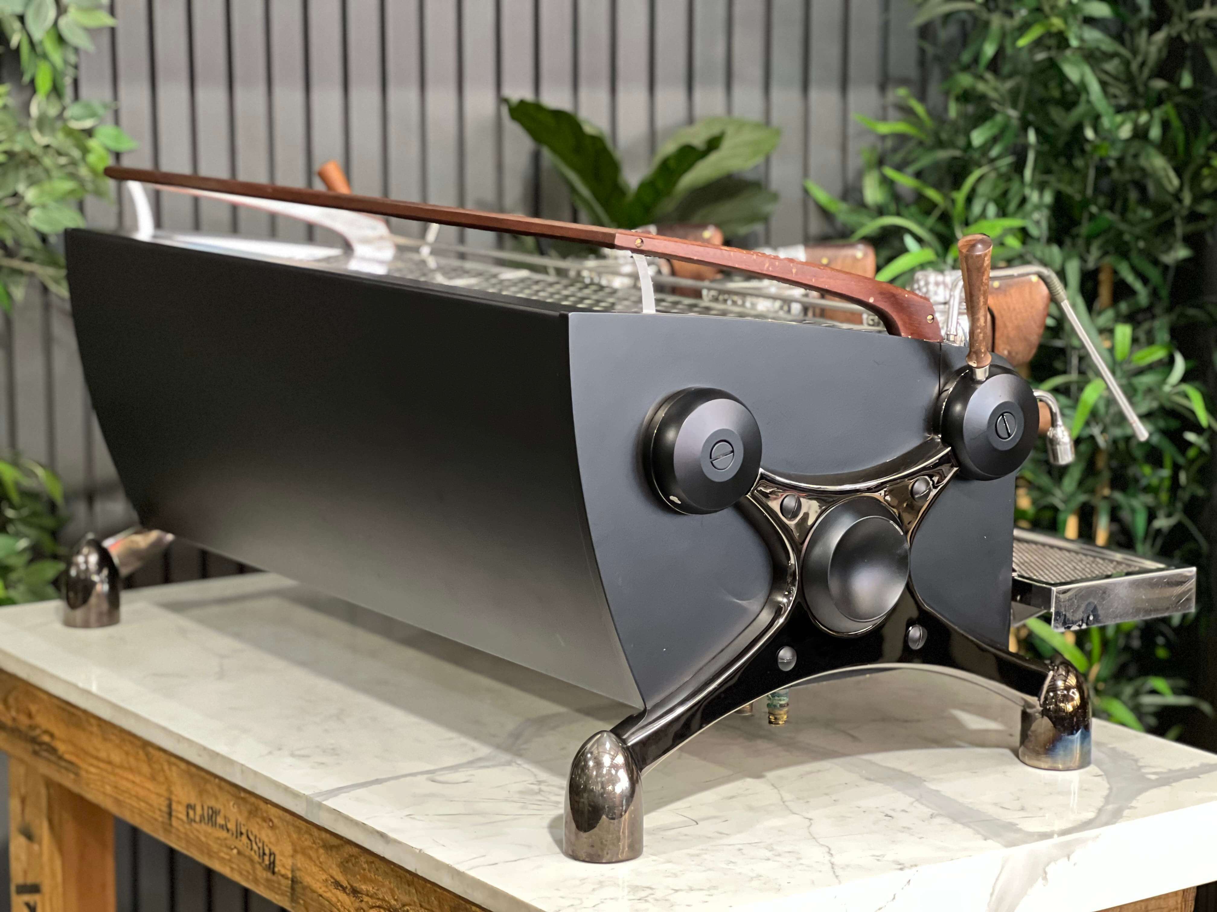 Slayer Espresso Black Stainless & Dark - 3 Group Commercial Espresso Machine - Timber