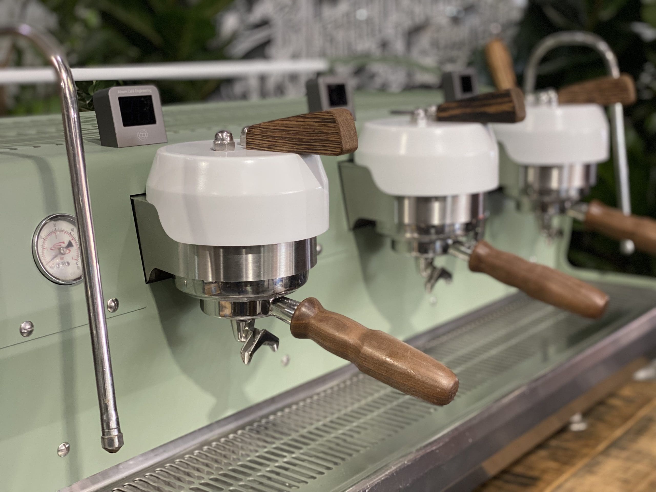 Synesso Cyncra Alcorn Shot Timers 3 Group Green & White & Timber - 30006