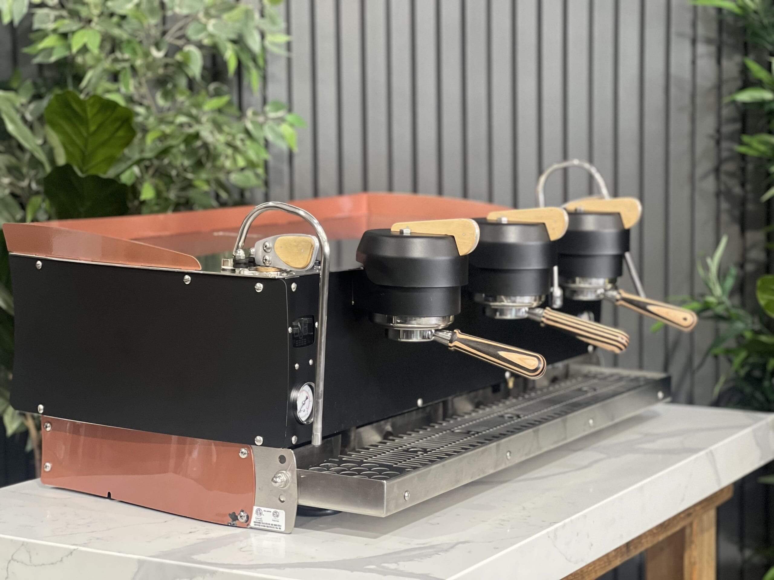 Synesso S300 Timber Accents Black - 3 Group Commercial Espresso Machine - Copper