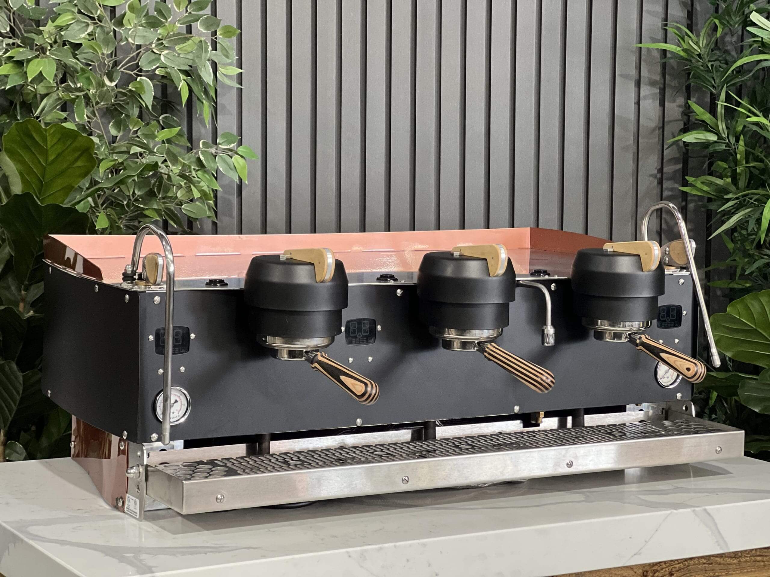 Synesso S300 Timber Accents Black - 3 Group Commercial Espresso Machine - Copper