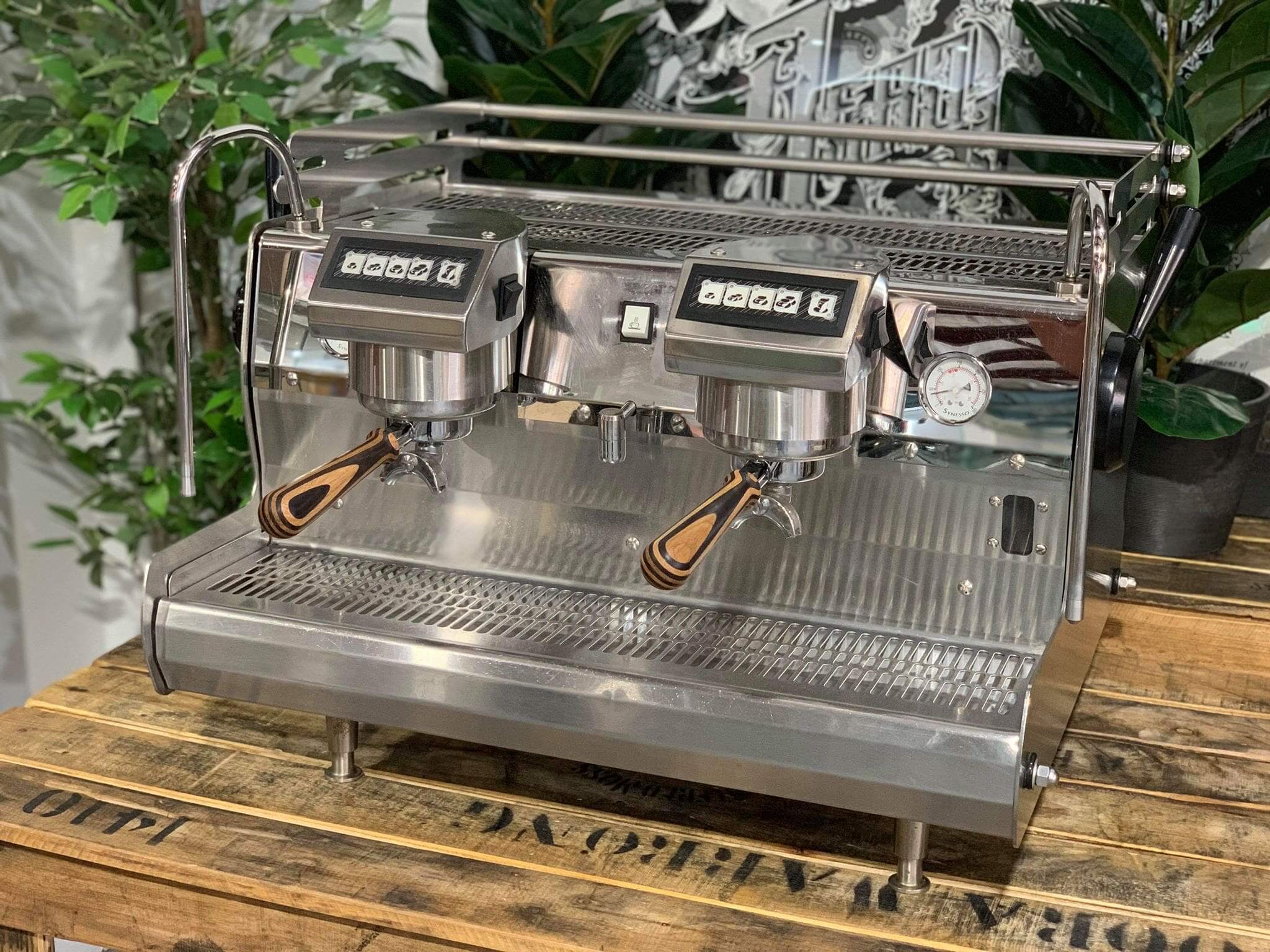 Synesso Sabre Stainless Steel with - 2 Group Commercial Espresso Machine - Timber