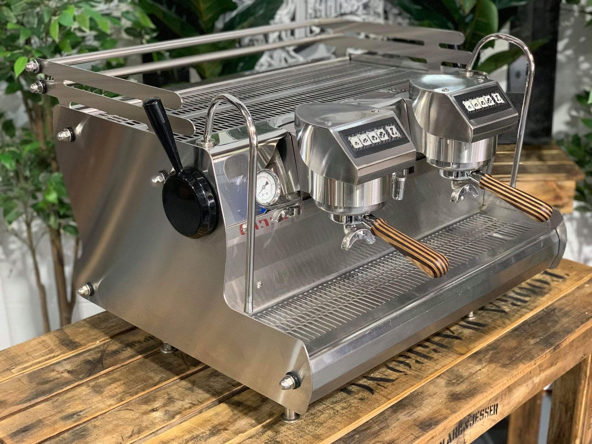 Synesso Sabre Stainless Steel with - 2 Group Commercial Espresso Machine - Timber
