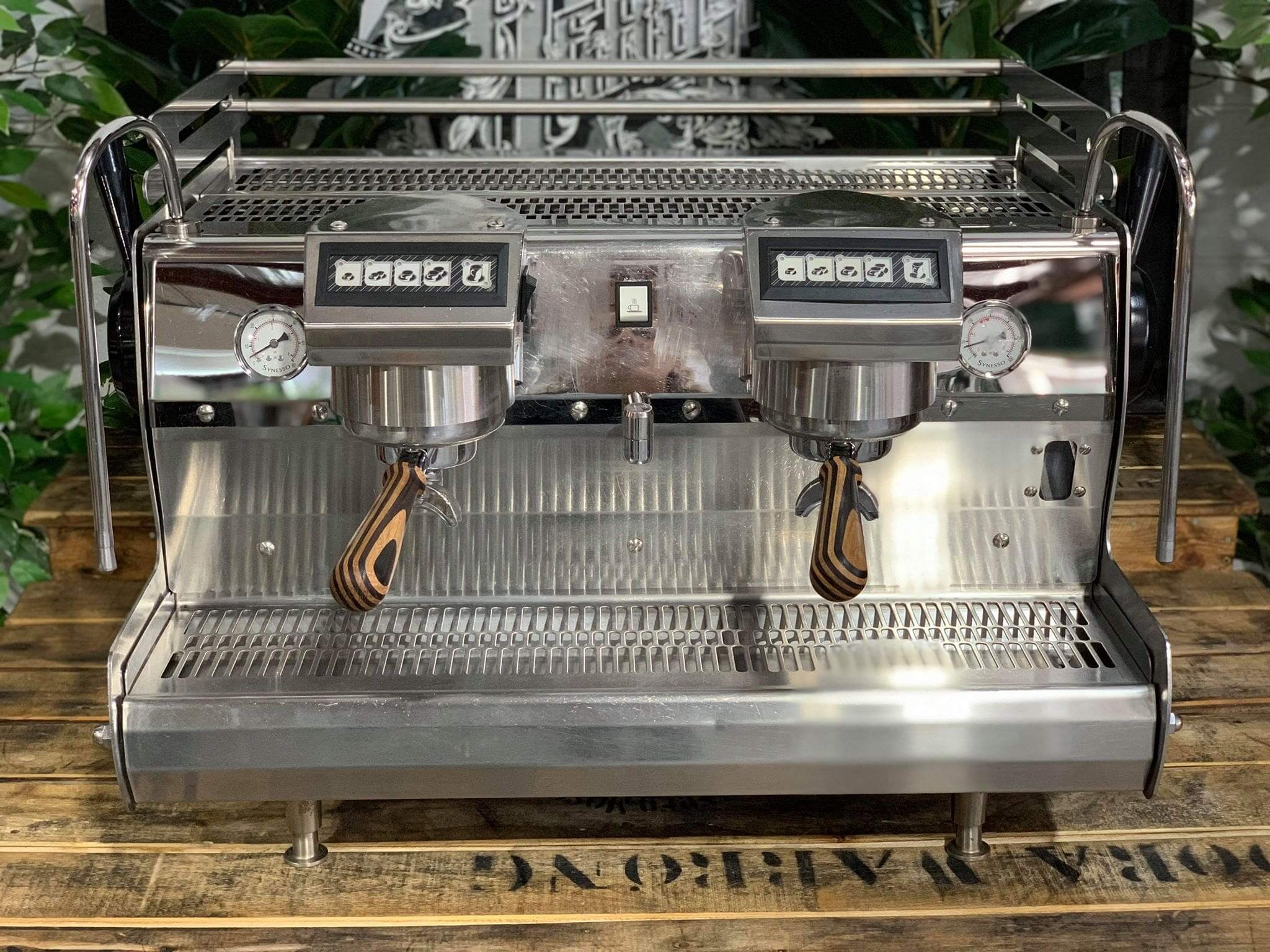 Synesso Sabre Stainless Steel with - 2 Group Commercial Espresso Machine - Timber