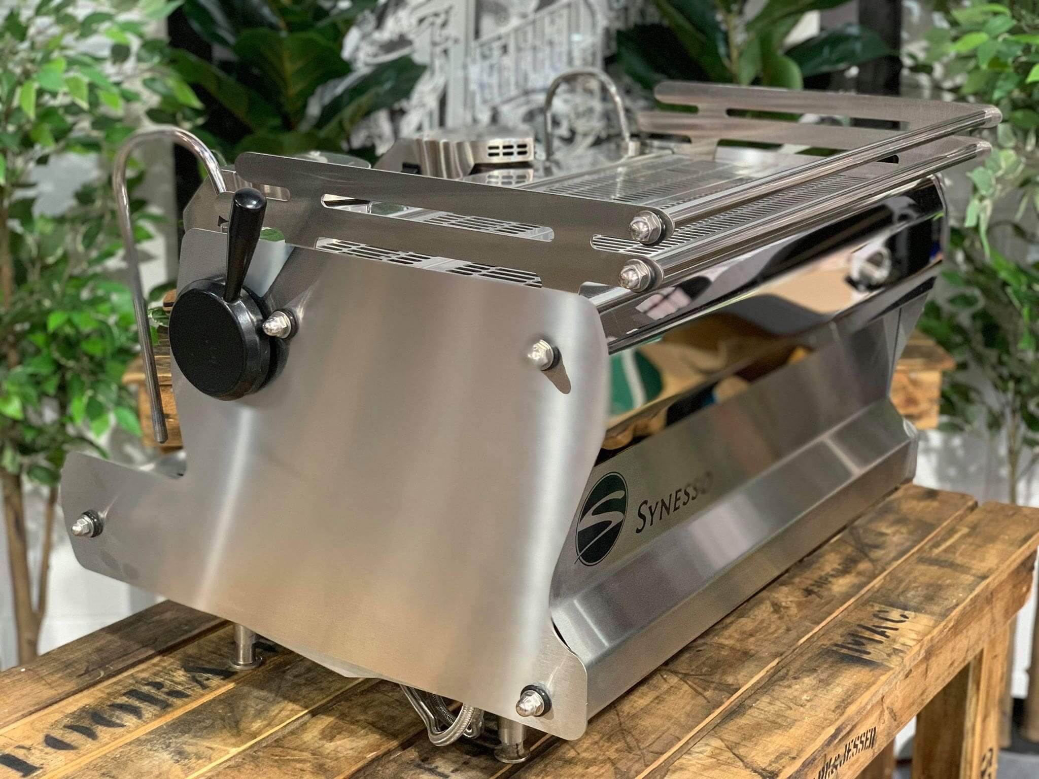 Synesso Sabre Stainless Steel with - 2 Group Commercial Espresso Machine - Timber