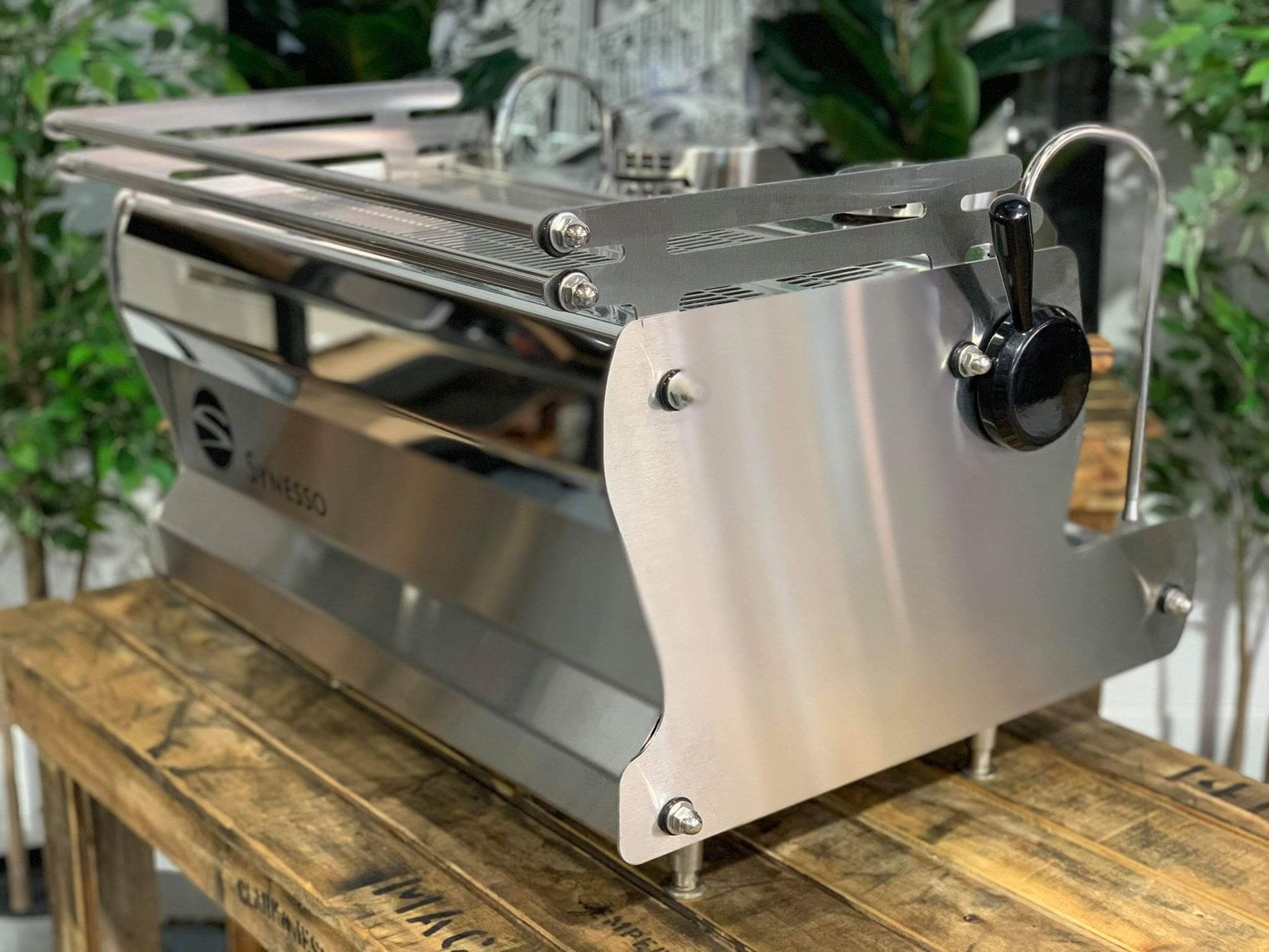 Synesso Sabre Stainless Steel with - 2 Group Commercial Espresso Machine - Timber