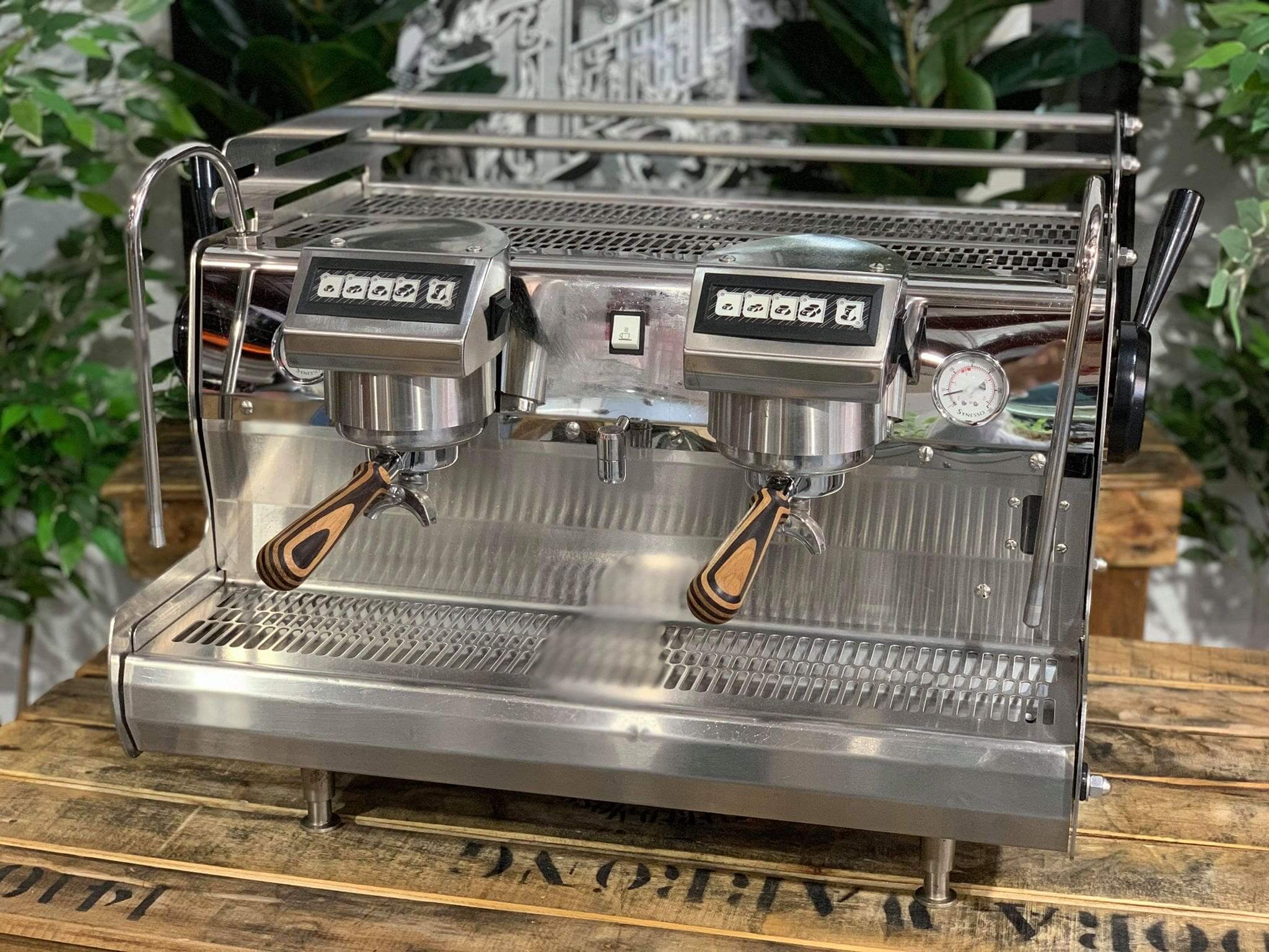 Synesso Sabre Stainless Steel with - 2 Group Commercial Espresso Machine - Timber