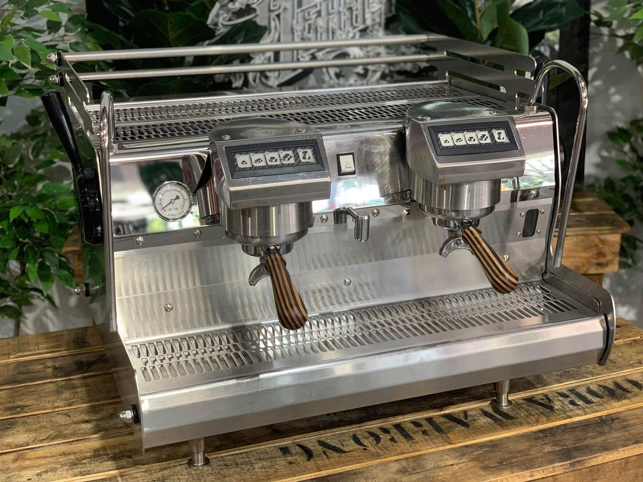 Synesso Sabre Stainless Steel with - 2 Group Commercial Espresso Machine - Timber