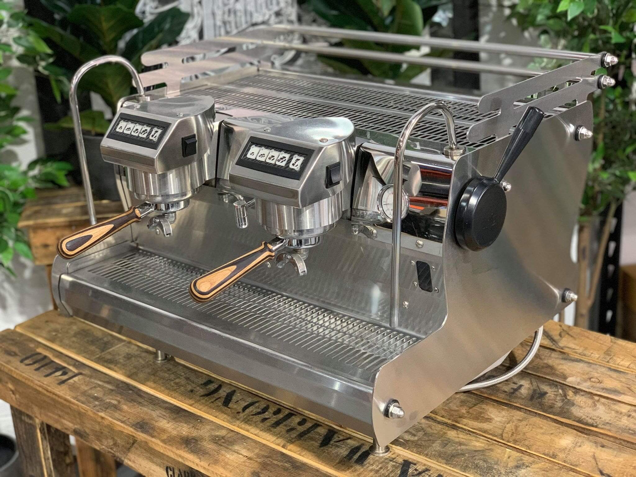 Synesso Sabre Stainless Steel with - 2 Group Commercial Espresso Machine - Timber