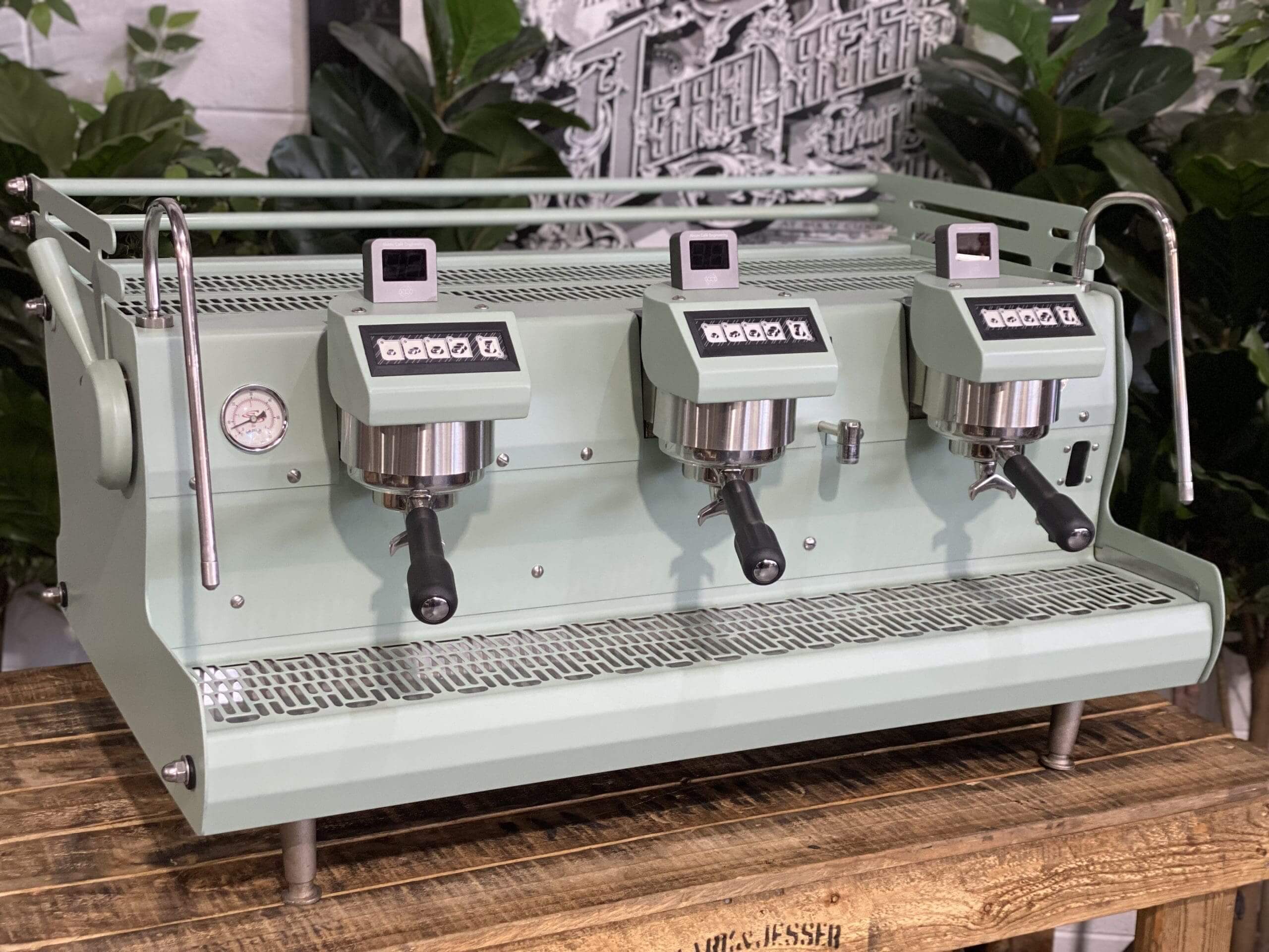 Synesso Sabre W Shot Timers Sage - 3 Group Commercial Espresso Machine - Green