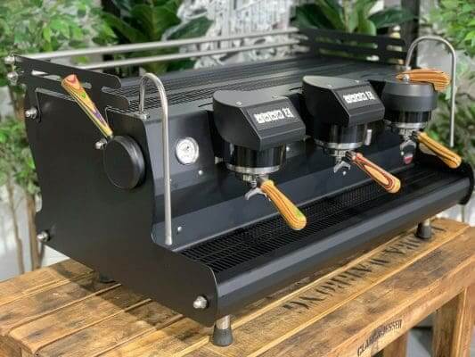 Synesso Sabre Hybrid - Matte Black / Skateboard Custom - 3 Group Commercial Espresso Machine - Timber