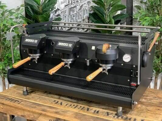 Synesso Sabre Hybrid - Matte Black / Skateboard Custom - 3 Group Commercial Espresso Machine - Timber