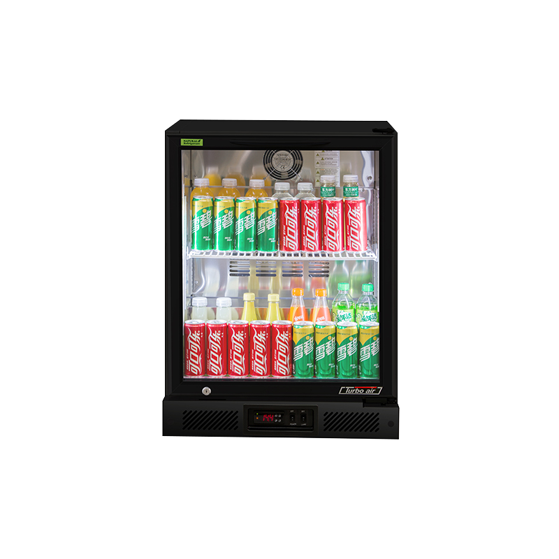 Turbo Air 1 Swing Glass Door Back Bar Fridge - Black Trim