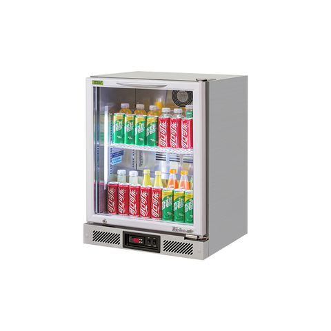 Turbo Air 1 Swing Glass Door Back Bar Fridge - Stainless Steel