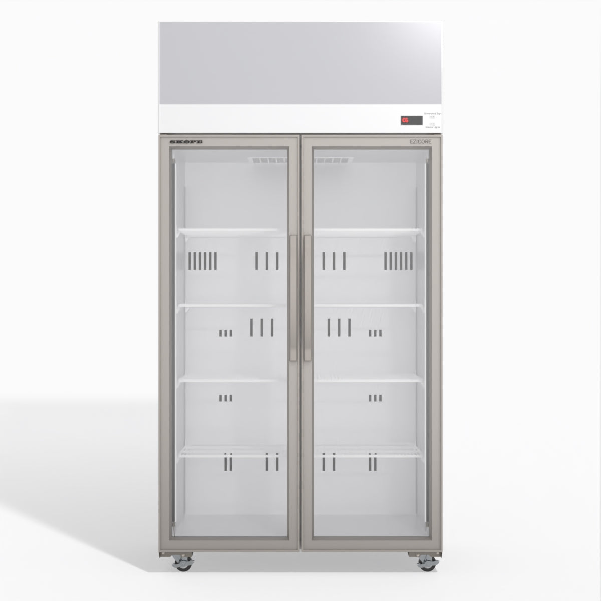Skope TCE1000N 2 Glass Door Display or Storage Fridge with EZICORE 896L - TCE1000N