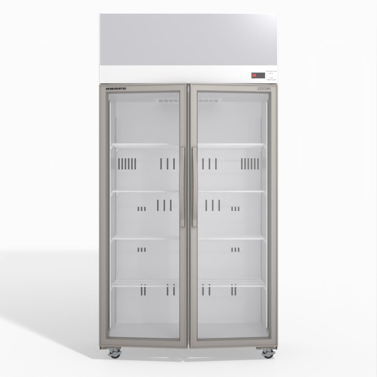 Skope TCE1000N 2 Glass Door Display or Storage Fridge with EZICORE 896L - TCE1000N
