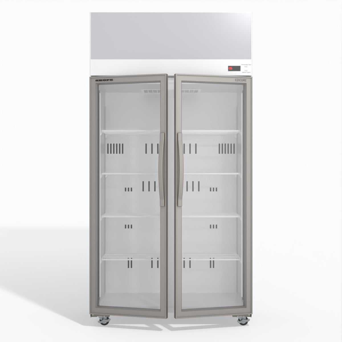 Skope TCE1000N 2 Glass Door Display or Storage Fridge with EZICORE 896L - TCE1000N