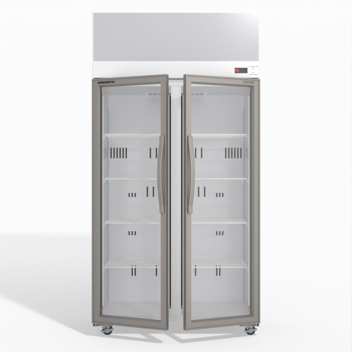 Skope TCE1000N 2 Glass Door Display or Storage Fridge with EZICORE 896L - TCE1000N