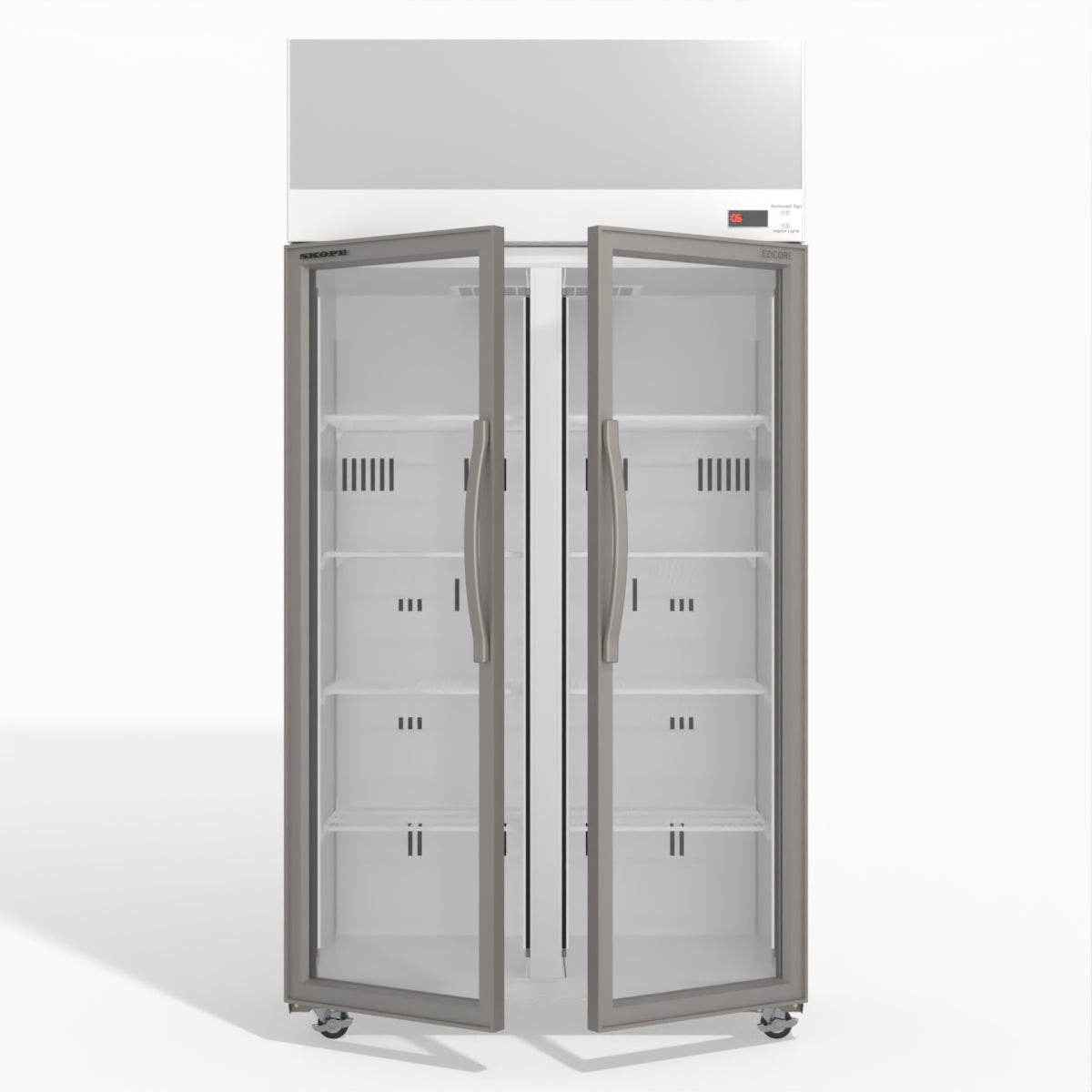 Skope TCE1000N 2 Glass Door Display or Storage Fridge with EZICORE 896L - TCE1000N