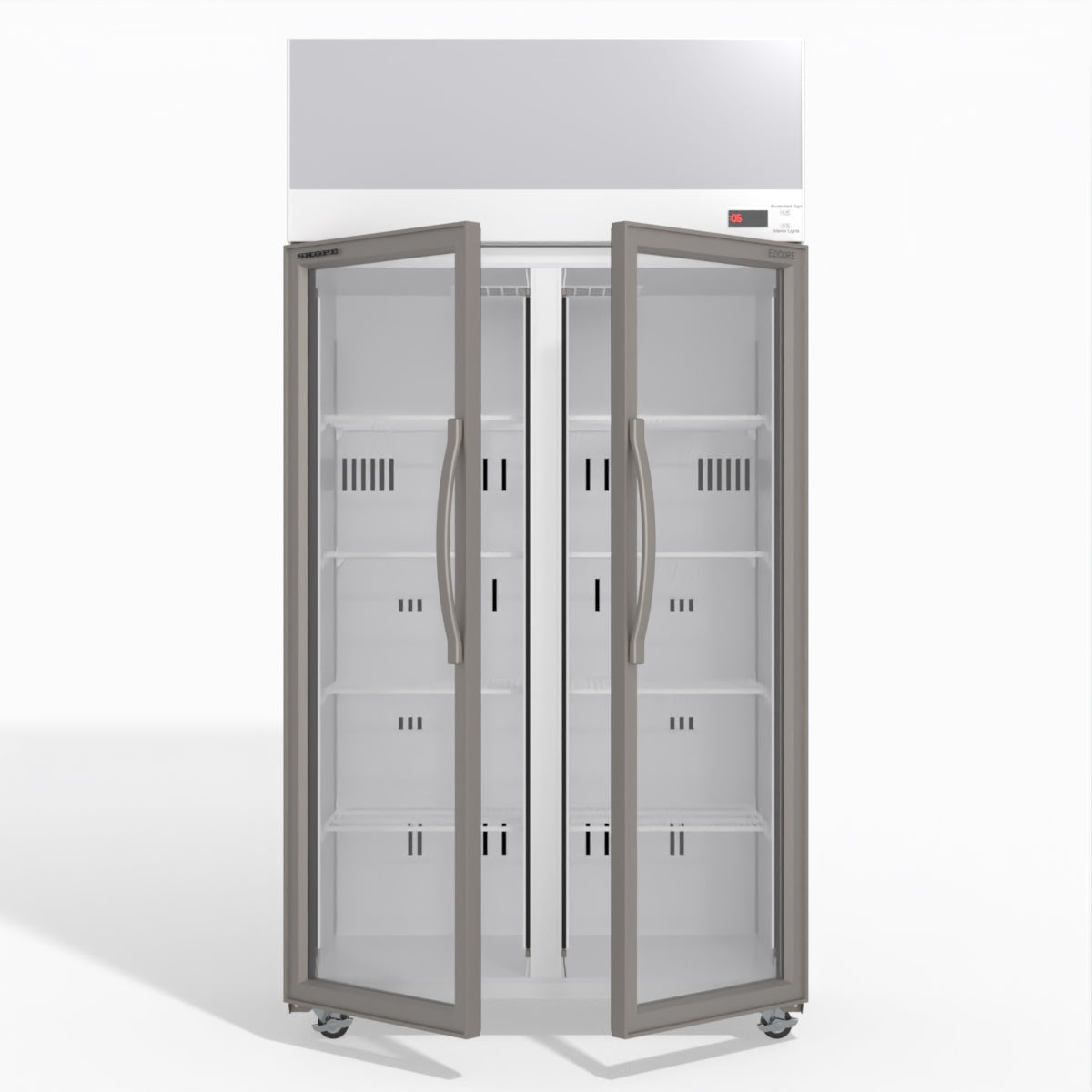 Skope TCE1000N 2 Glass Door Display or Storage Fridge with EZICORE 896L - TCE1000N