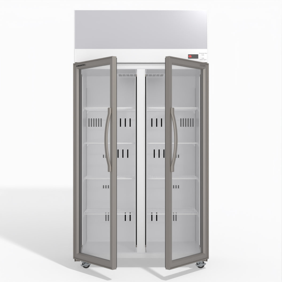 Skope TCE1000N 2 Glass Door Display or Storage Fridge with EZICORE 896L - TCE1000N