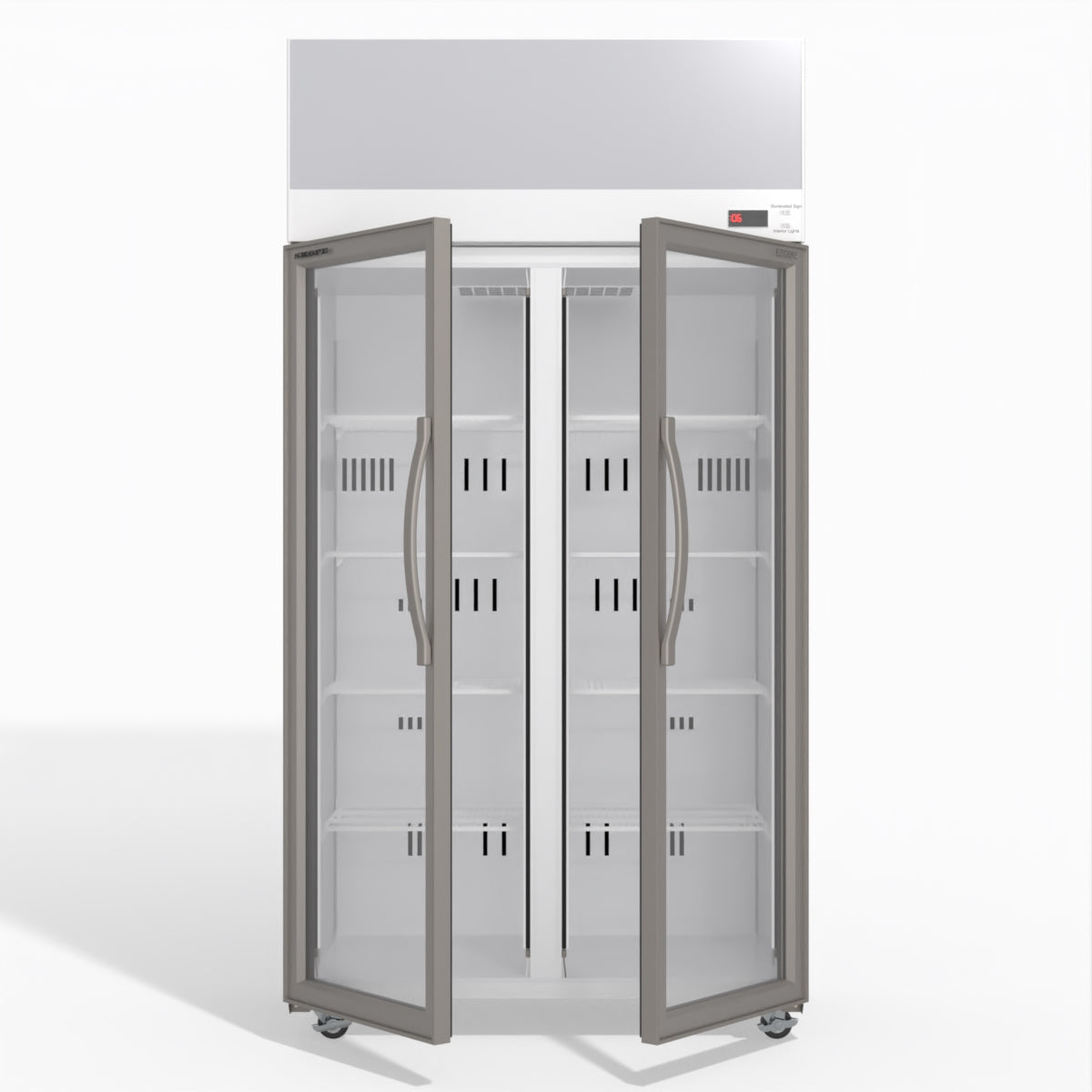 Skope TCE1000N 2 Glass Door Display or Storage Fridge with EZICORE 896L - TCE1000N