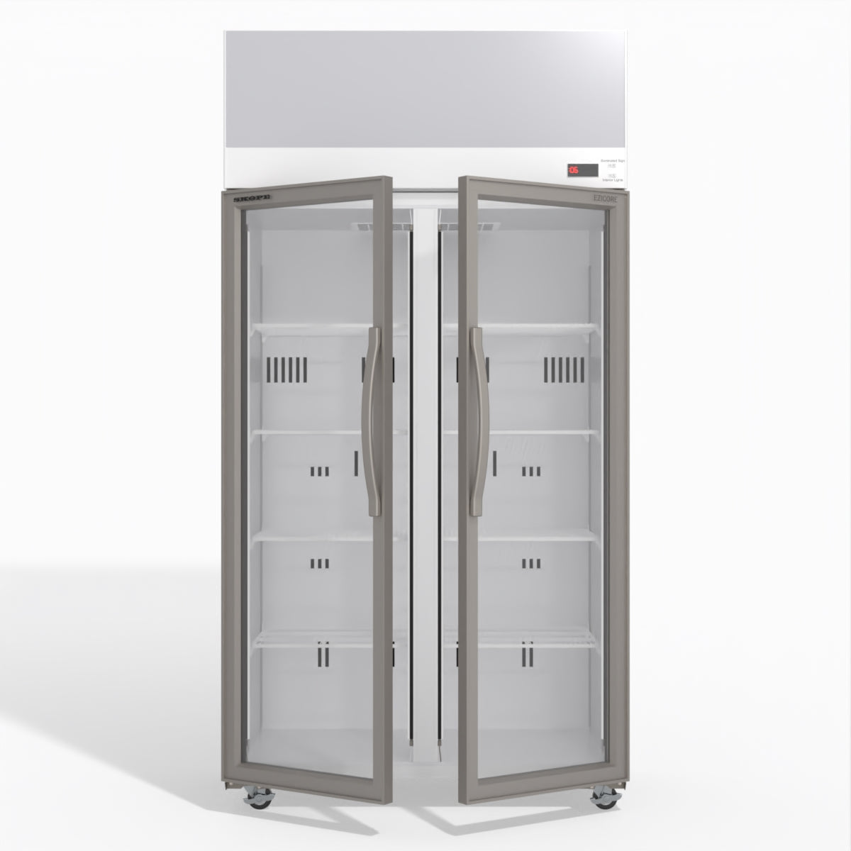 Skope TCE1000N 2 Glass Door Display or Storage Fridge with EZICORE 896L - TCE1000N