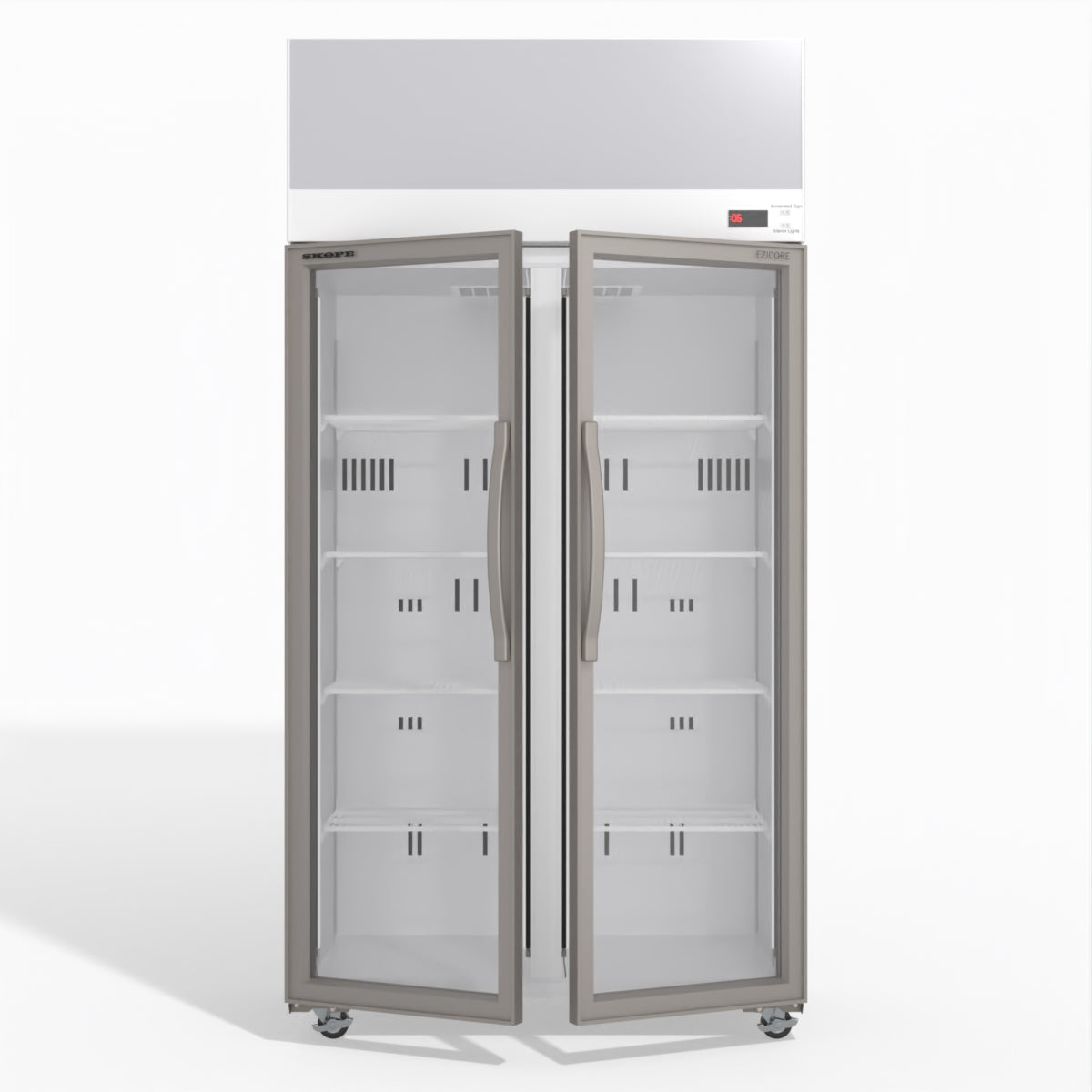 Skope TCE1000N 2 Glass Door Display or Storage Fridge with EZICORE 896L - TCE1000N