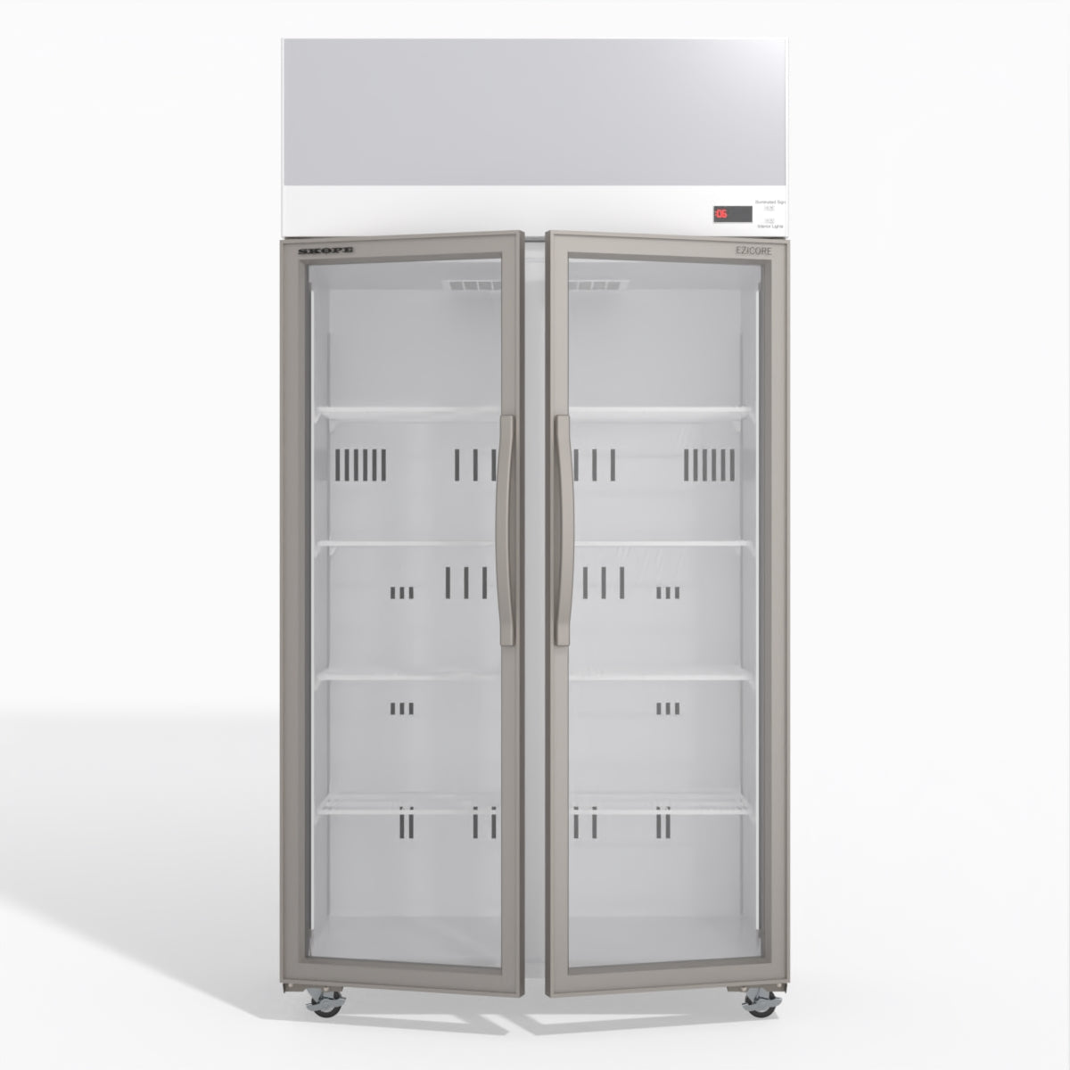 Skope TCE1000N 2 Glass Door Display or Storage Fridge with EZICORE 896L - TCE1000N