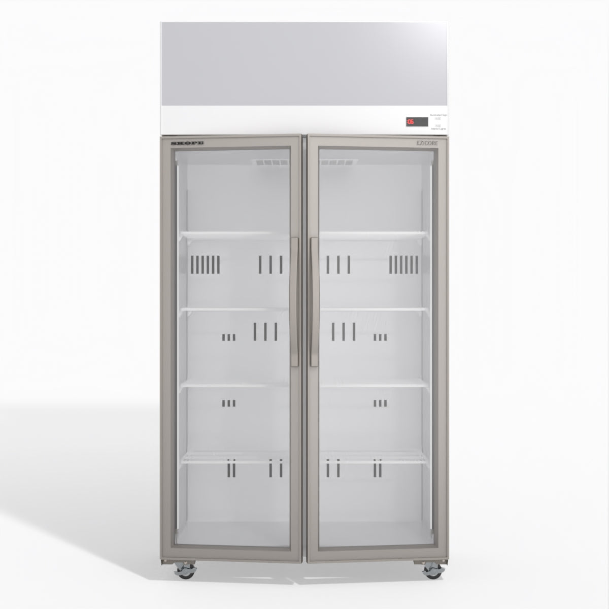 Skope TCE1000N 2 Glass Door Display or Storage Fridge with EZICORE 896L - TCE1000N